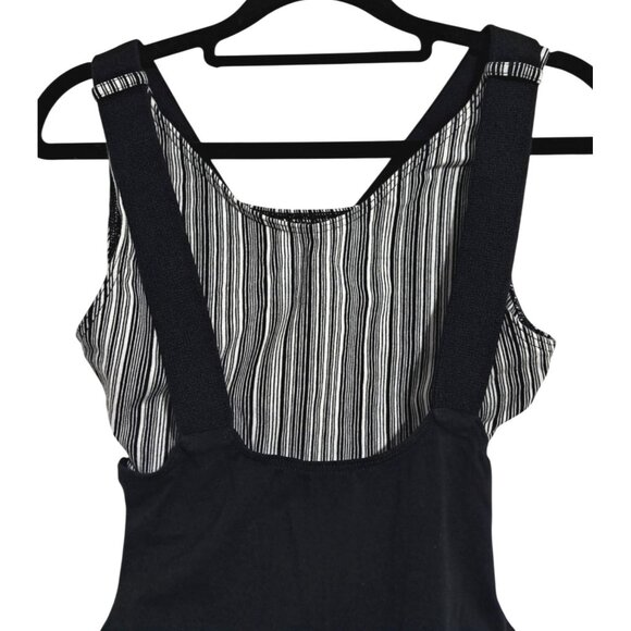 Vintage 80s Marika Dark Balletcore Black White Retro Bodysuit Leotard Size L - Picture 5 of 7